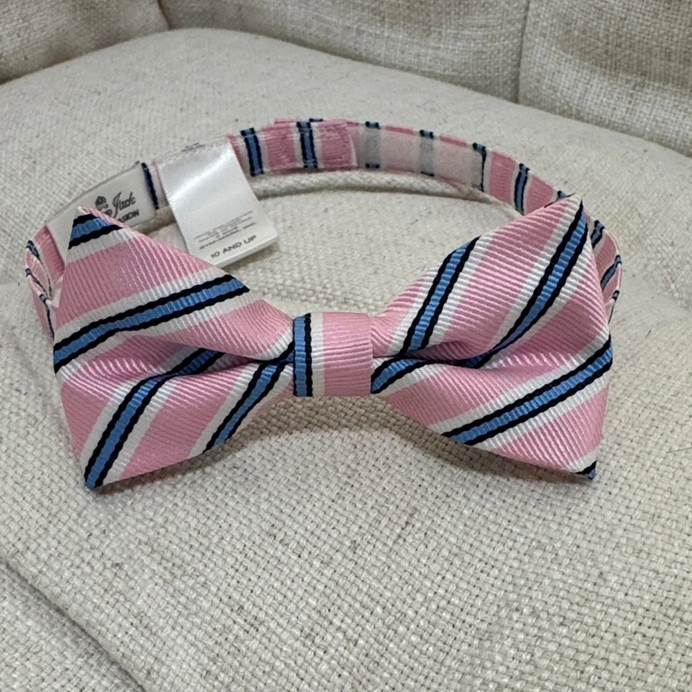 Janie and Jack special occasion Pink Striped Bow Tie
